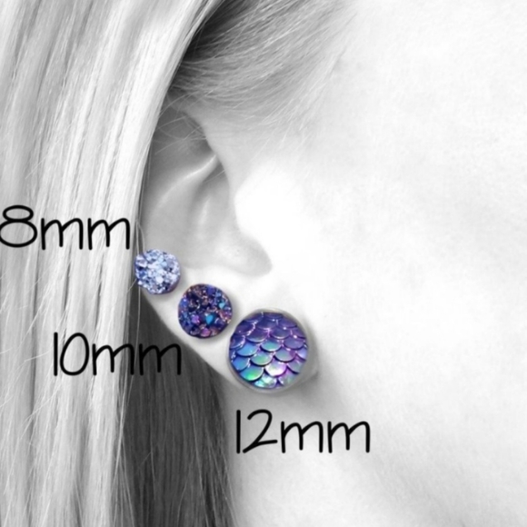 NWOT- 10 mm  Handmade  Druzy Earrings Bundle - Picture 2 of 2